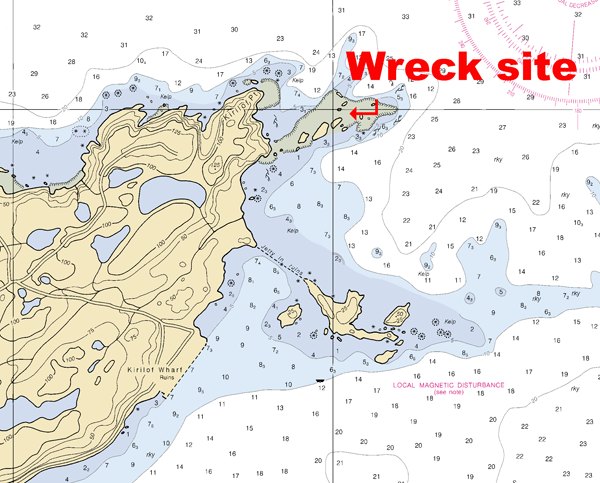 Chart of wreckage area